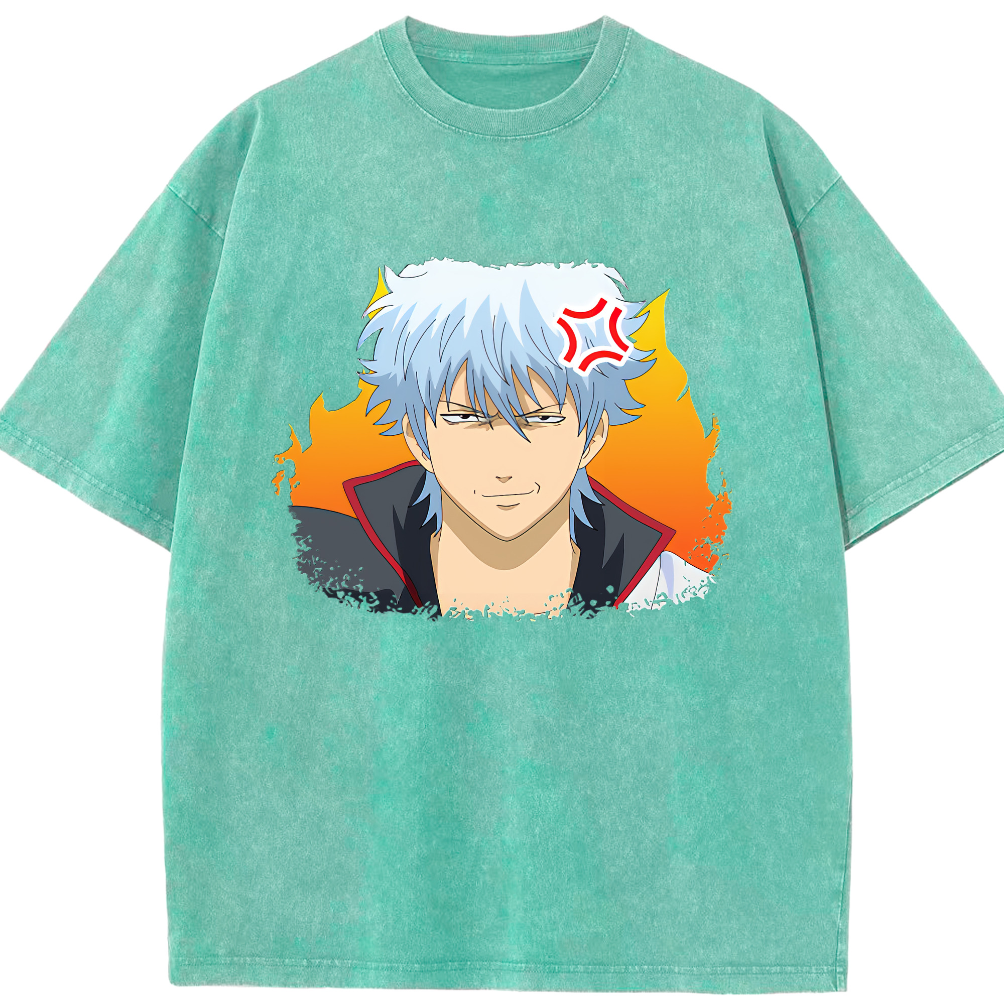 （画像用） ぎんたま 坂田銀時（さかたぎんとき） 神楽 志村新八（しむら しんぱち） GINTAMA Sakata Gintoki Kagura Shimura Shinpachi 綿100% ヴィンテージ風 半袖Tシャツ（フロントプリント）